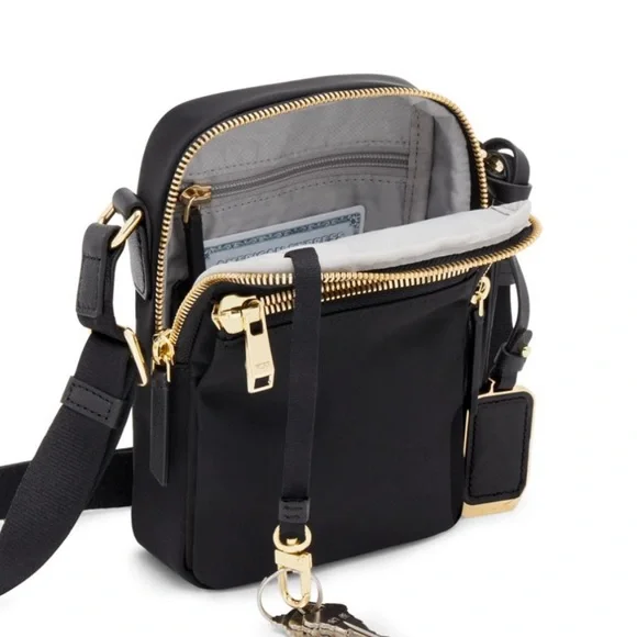Tumi Voyageur Persia Black and Gold Crossbody Bag - Picture 3 of 5